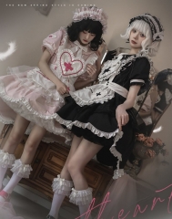 The Two Sides of A Cute Nurse Lolita OP Dress and Apron Set