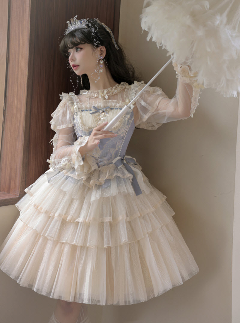 The Nine Songs -Misty Blue Moonlight- Lolita Top Wear, Blouse and Skirts