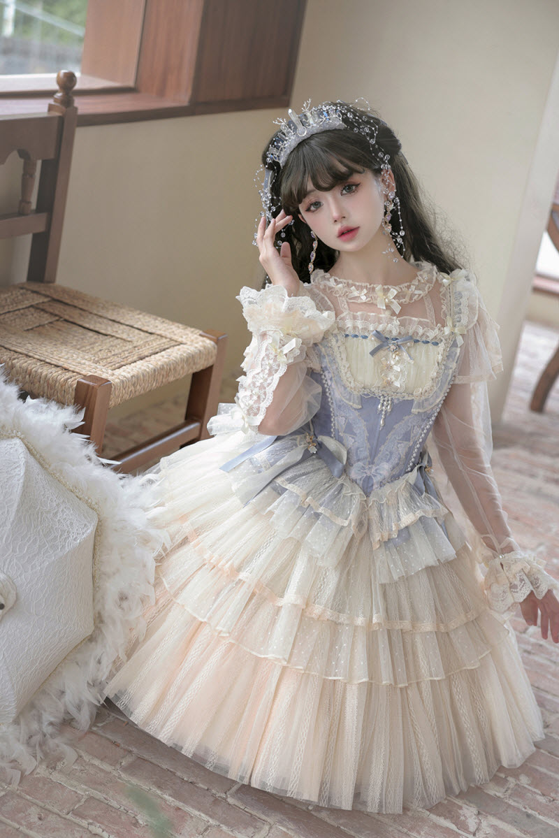 The Nine Songs -Misty Blue Moonlight- Lolita Top Wear, Blouse and Skirts