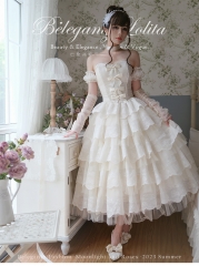 Beleganty Lolita -Moonlight and Rose- Vintage Classic Lolita Jumper Dress, Top Wear and Skirt