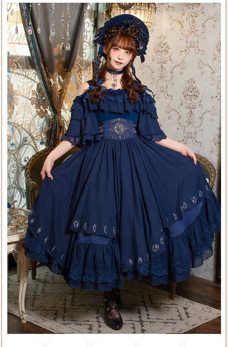 The Phase of the Moon Vintage Classic Lolita OP Dress