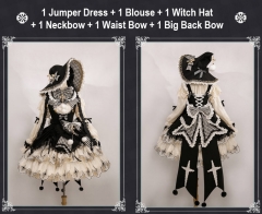Bramble Rose -The Witch- Lolita Neckbow, Big Back Bow and Waist Bow