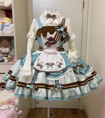 Delicious Mint Chocolate Sweet Lolita Jumper Dress Set