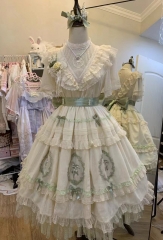 Lily of the Valley Illustration Vintage Classic Lolita OP Dress