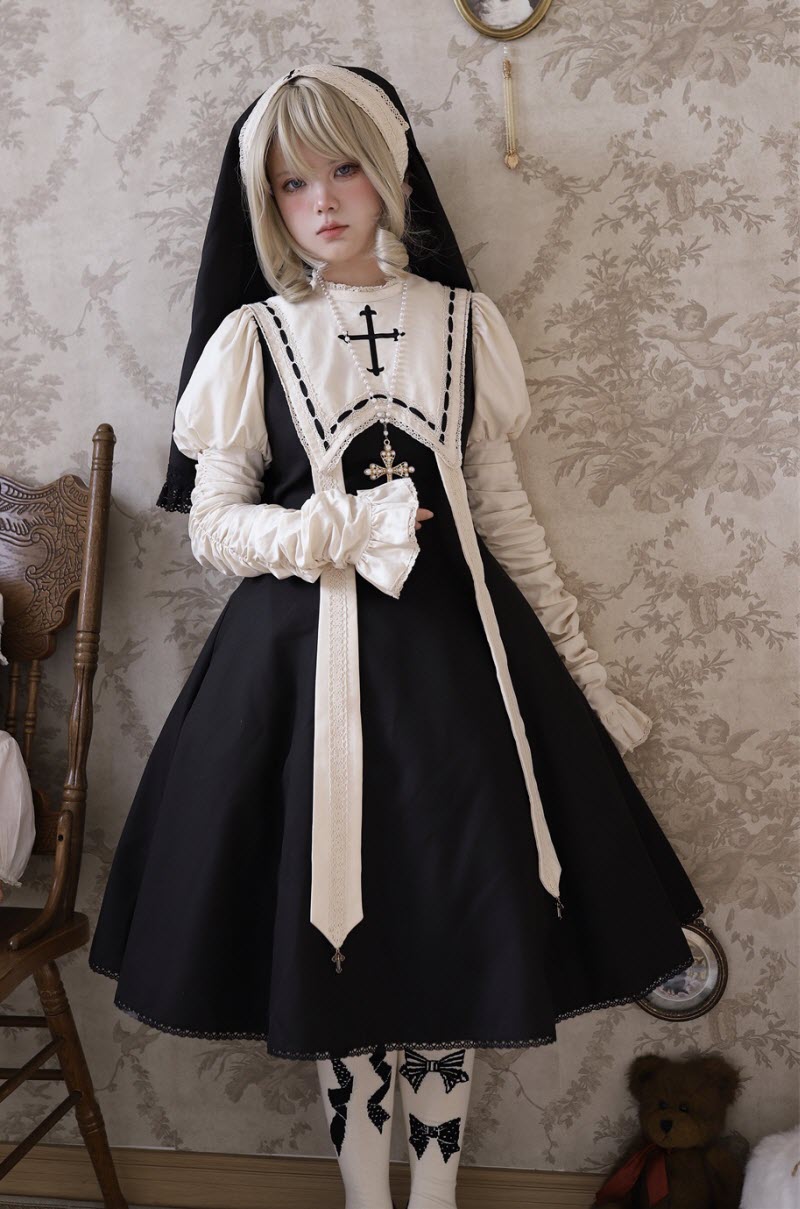日本公式 Gothicアシメワンピース【Black&White】Dimmoire - ワンピース