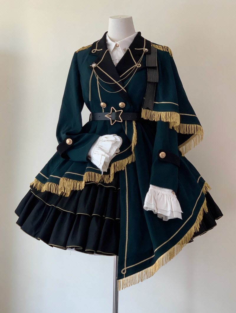 The Honored Knight Military Lolita Top Wear, Blouse and Skirt Set