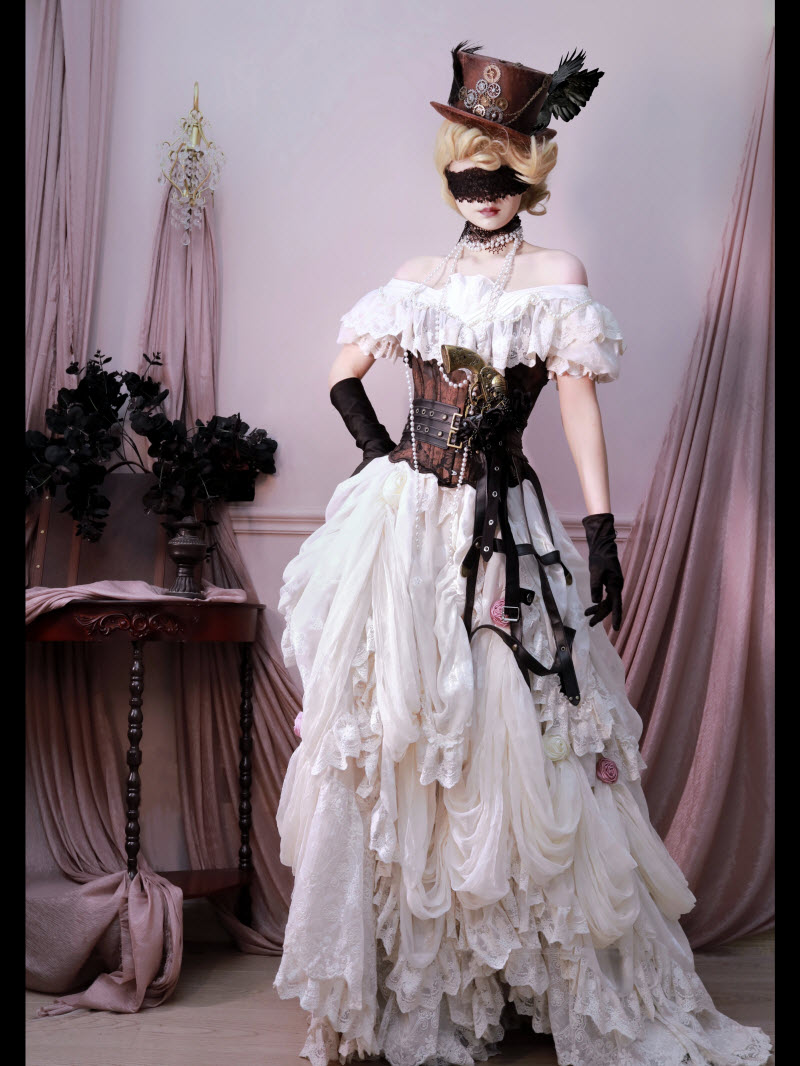 Magic Telegram -Coming-of-Age Ceremony- Vintage Classic Lolita OP Dress Set