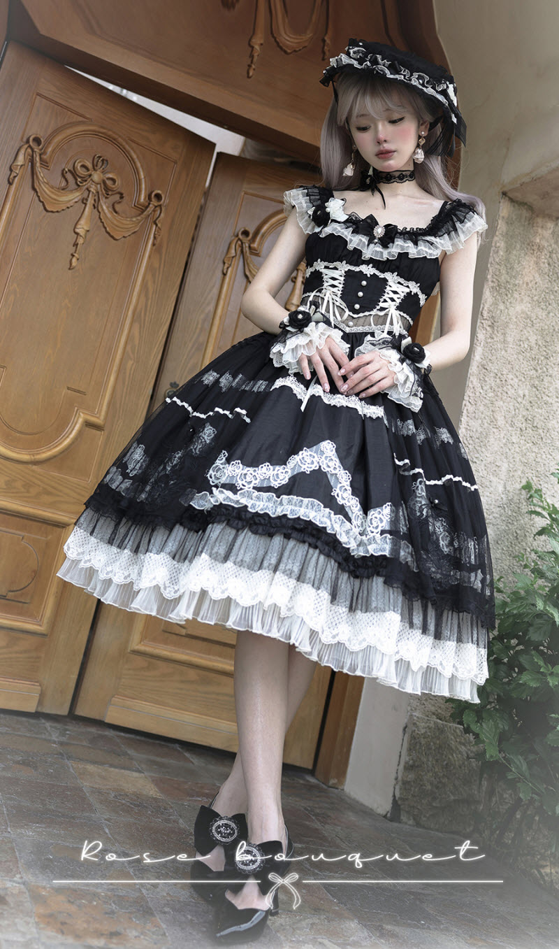 MieYe -A Bouquet of Roses- Vintage Classic Lolita Jumper Dresses