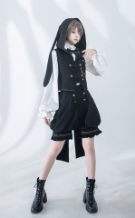 Princess Chronicles -The Hasty Rabbit- Ouji Lolita Vest, Cape, Blouse, Shorts and Big Back Bow