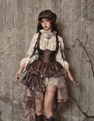 Blood Supply -Journey into Exile- Steampunk Lolita Jumper Dress, Blouse, Petticoat and Hat