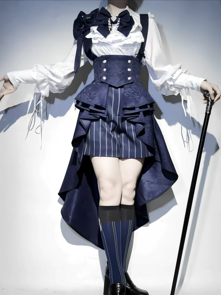 【princess Chronicles】アリスと時計ウサギ コルセット 紺 Princess Chronicles -Bunny's Theatre Blue Color- Ouji Lolita