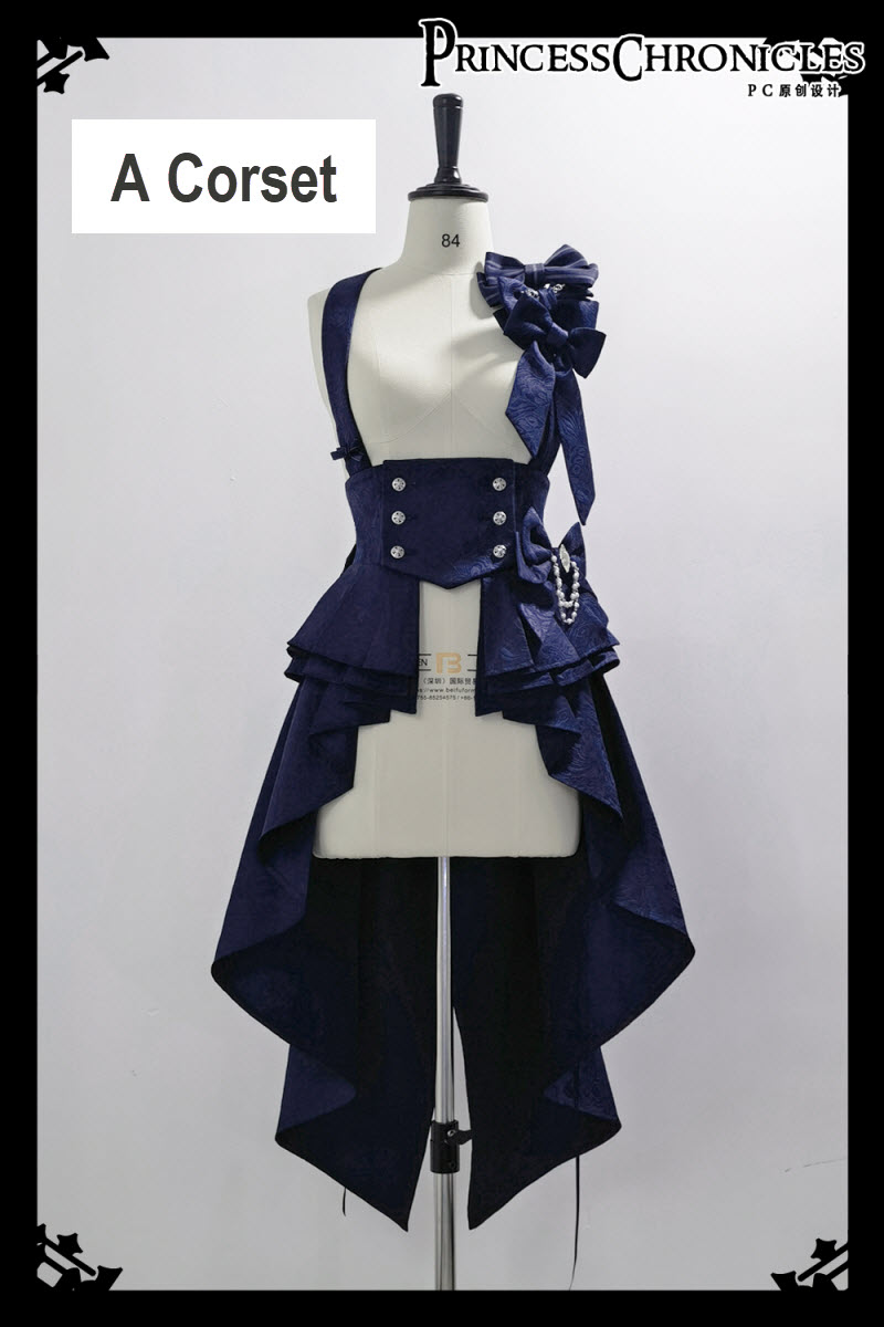 【princess Chronicles】アリスと時計ウサギ コルセット 紺 Princess Chronicles -Bunny's Theatre Blue Color- Ouji Lolita