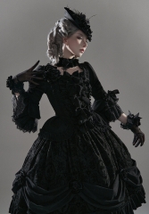 LingXi- Night Falls on Versailles- Elegant Gothic Lolita Top Wear and Skirt Set