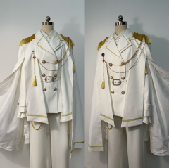 White Version [Break of Dawn] Ouji Lolita Military Lolita Jacket, Cape and Trousers